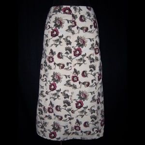 New Eddie Bauer Long Corduroy Floral Skirt Size 10